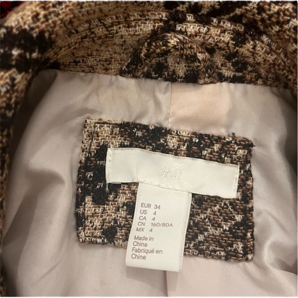 🕶️H&M Aviator Moto Women's Snake Print Jacket US4 (XS) LIKE NEW🕶️ - Picture 7 of 10